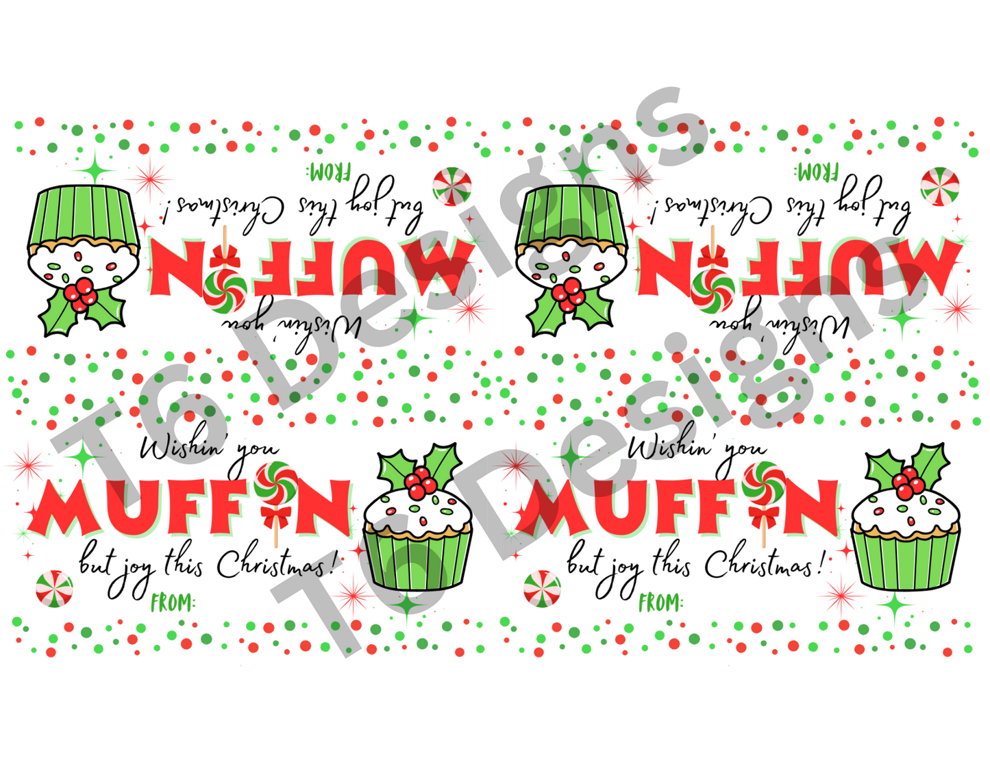 Christmas Muffin Bag Topper Digital Download