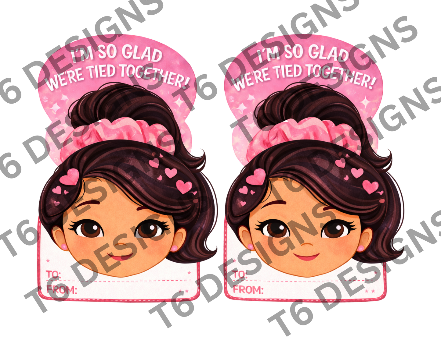 Valentine Hair Scrunchie Party Favor – Digital Download (DIY)