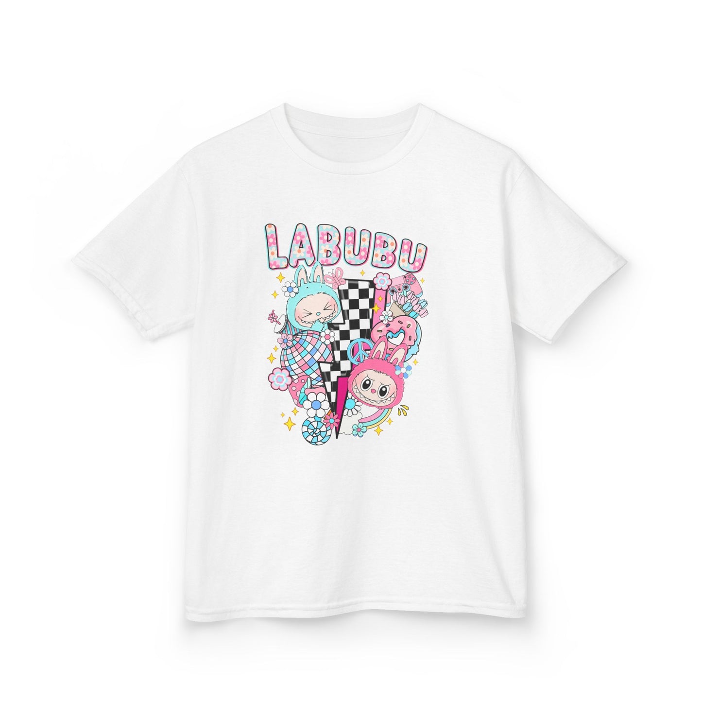 Kids T-Shirt Pastel Labubu and Black and White Design