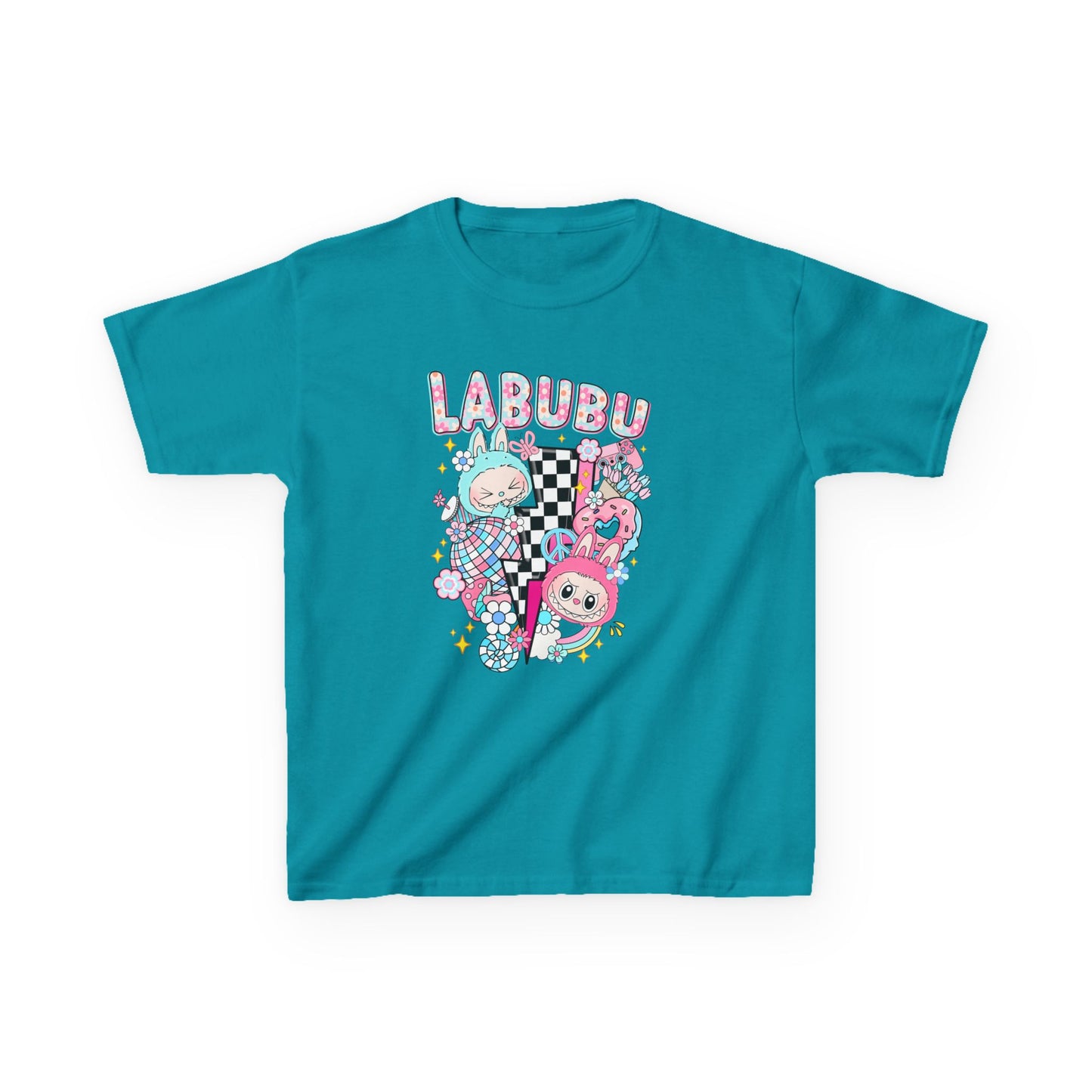 Kids T-Shirt Pastel Labubu and Black and White Design