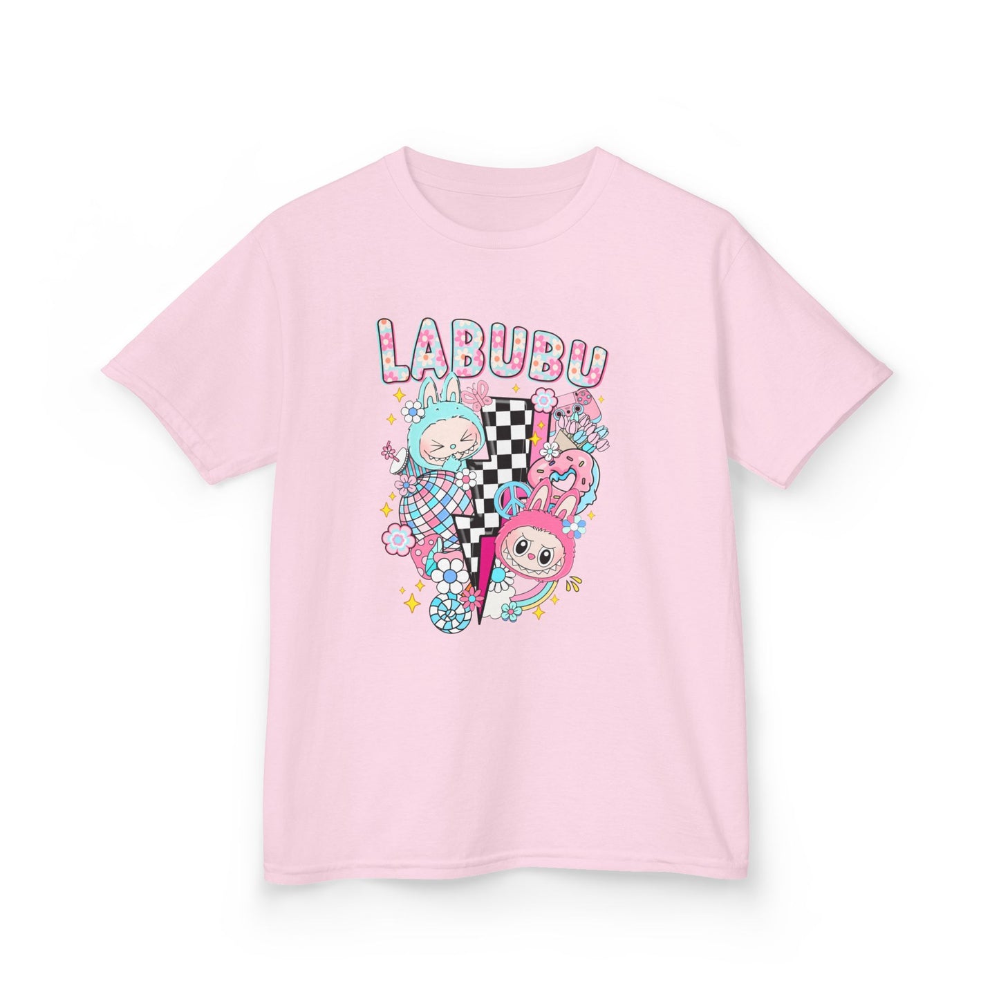 Kids T-Shirt Pastel Labubu and Black and White Design
