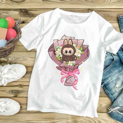 ADULT Labubu Flower Bouquet Graphic T-Shirts