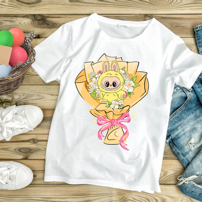 ADULT Labubu Flower Bouquet Graphic T-Shirts