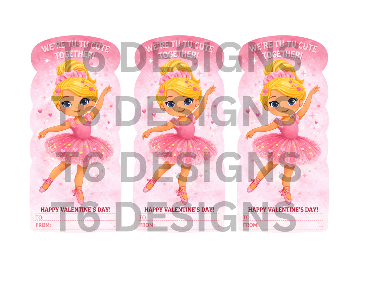 🩰 Ballerina Valentine Party Favor – Digital Download (DIY)