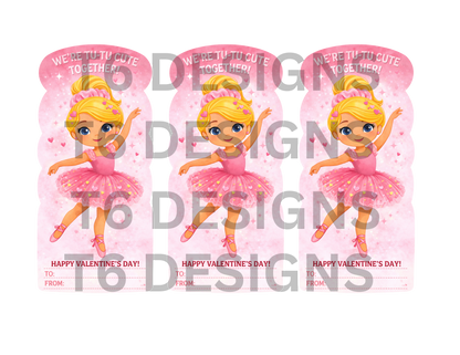 🩰 Ballerina Valentine Party Favor – Digital Download (DIY)