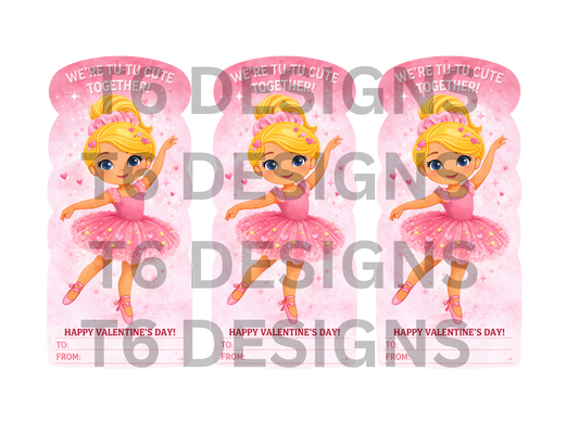 🩰 Ballerina Valentine Party Favor – Digital Download (DIY)