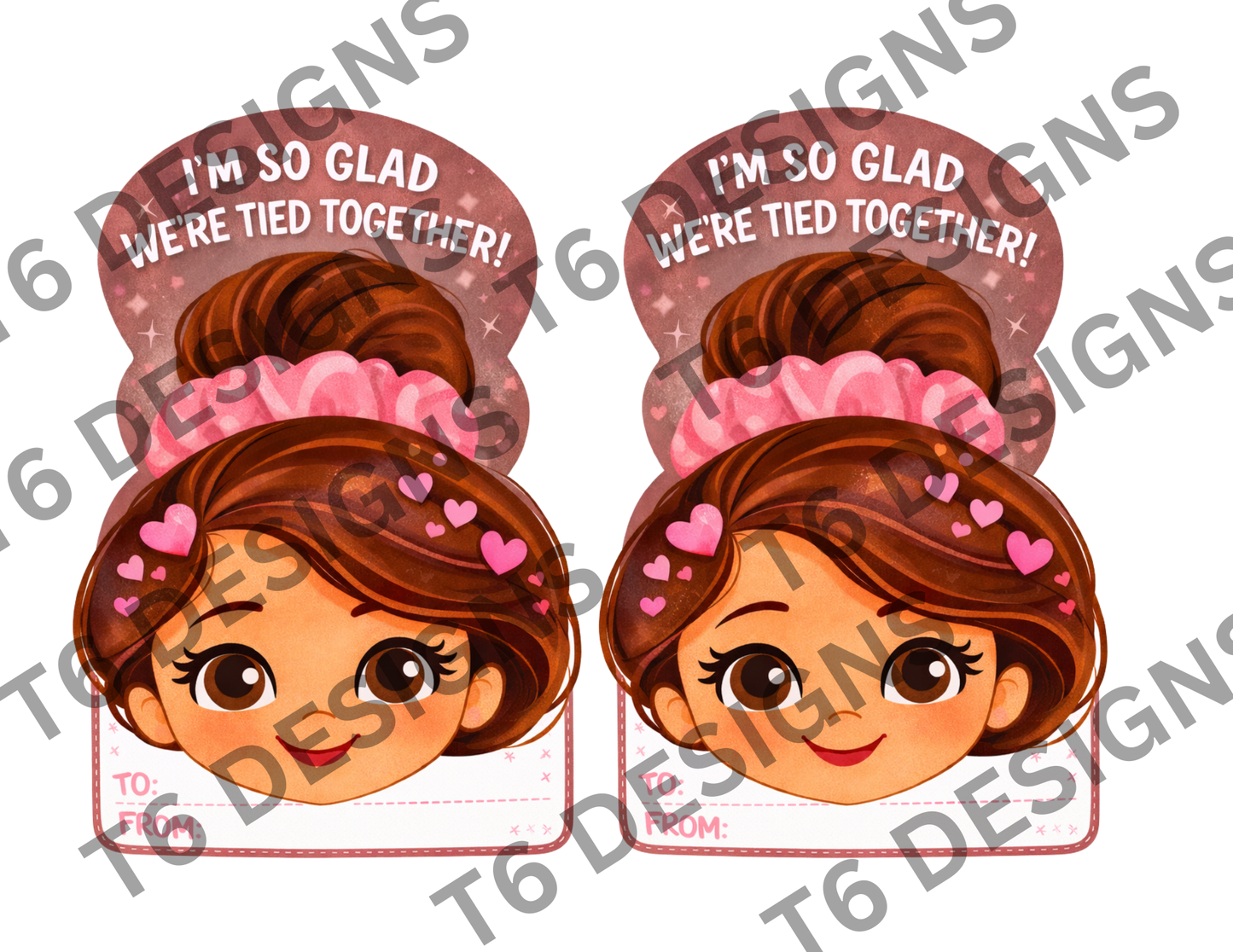 Valentine Hair Scrunchie Party Favor – Digital Download (DIY)