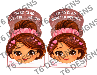 Valentine Hair Scrunchie Party Favor – Digital Download (DIY)