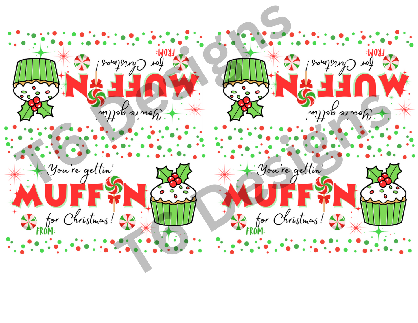 Christmas Muffin Bag Topper Digital Download