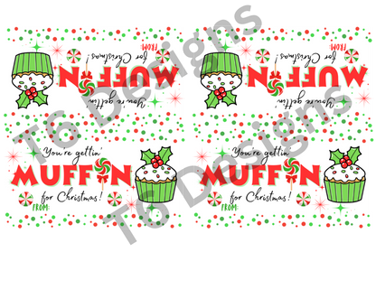 Christmas Muffin Bag Topper Digital Download