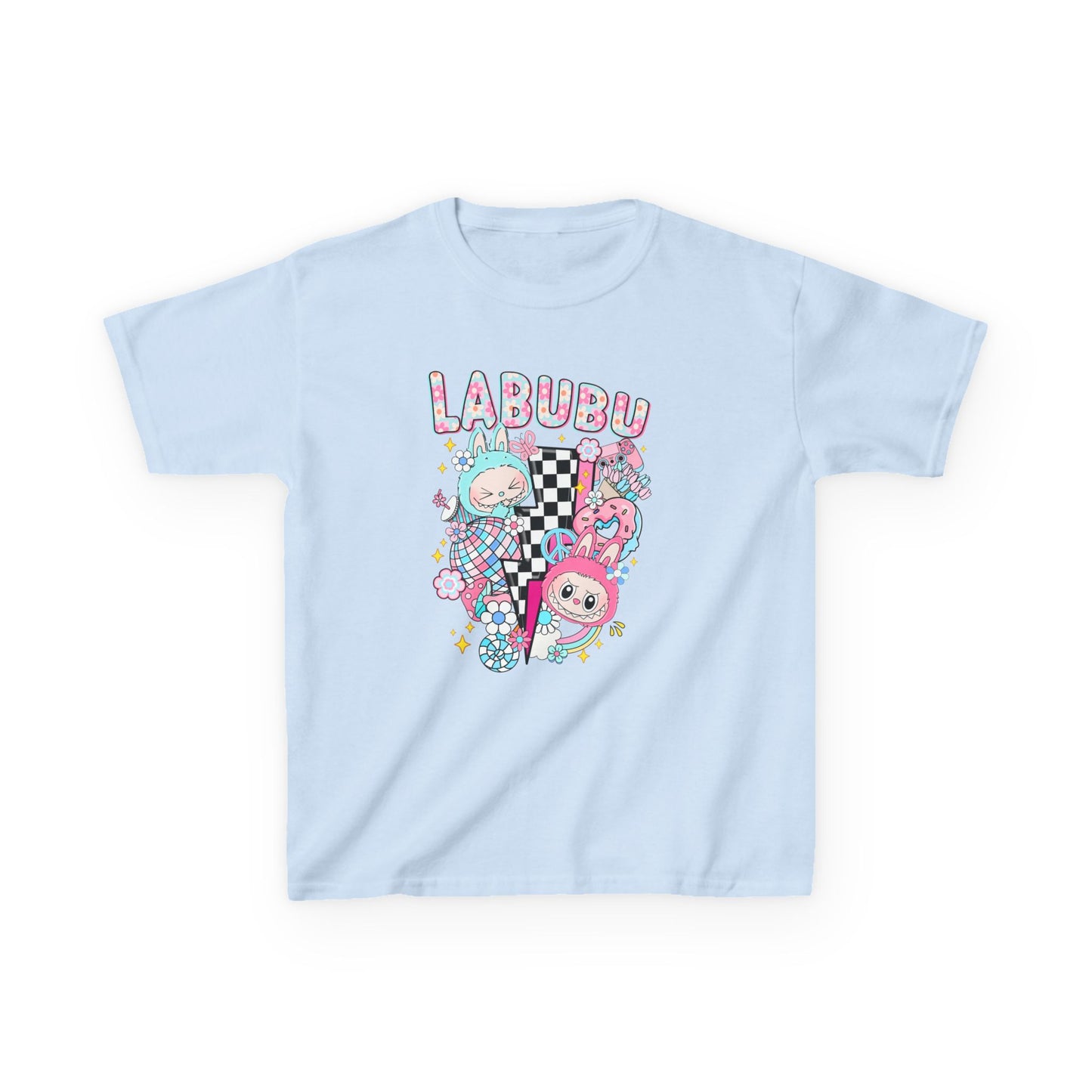 Kids T-Shirt Pastel Labubu and Black and White Design