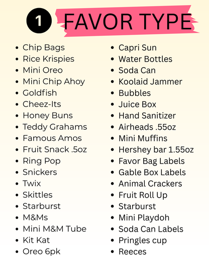 Personalized Party Favors – Custom Snack Labels or Filled Treats for Birthdays, Baby Showers, Weddings & Events