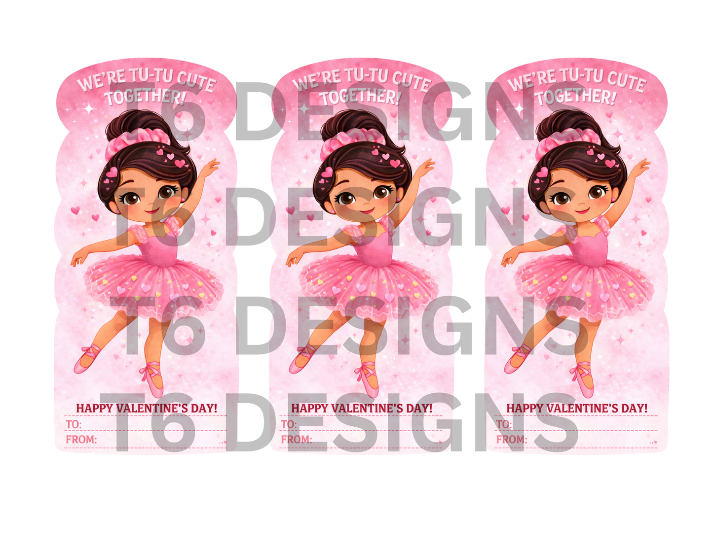 🩰 Ballerina Valentine Party Favor – Digital Download (DIY)
