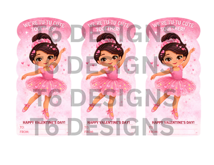 🩰 Ballerina Valentine Party Favor – Digital Download (DIY)