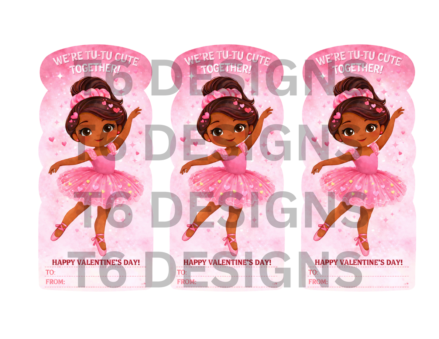 🩰 Ballerina Valentine Party Favor – Digital Download (DIY)