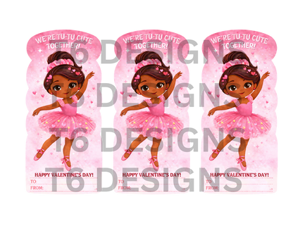 🩰 Ballerina Valentine Party Favor – Digital Download (DIY)