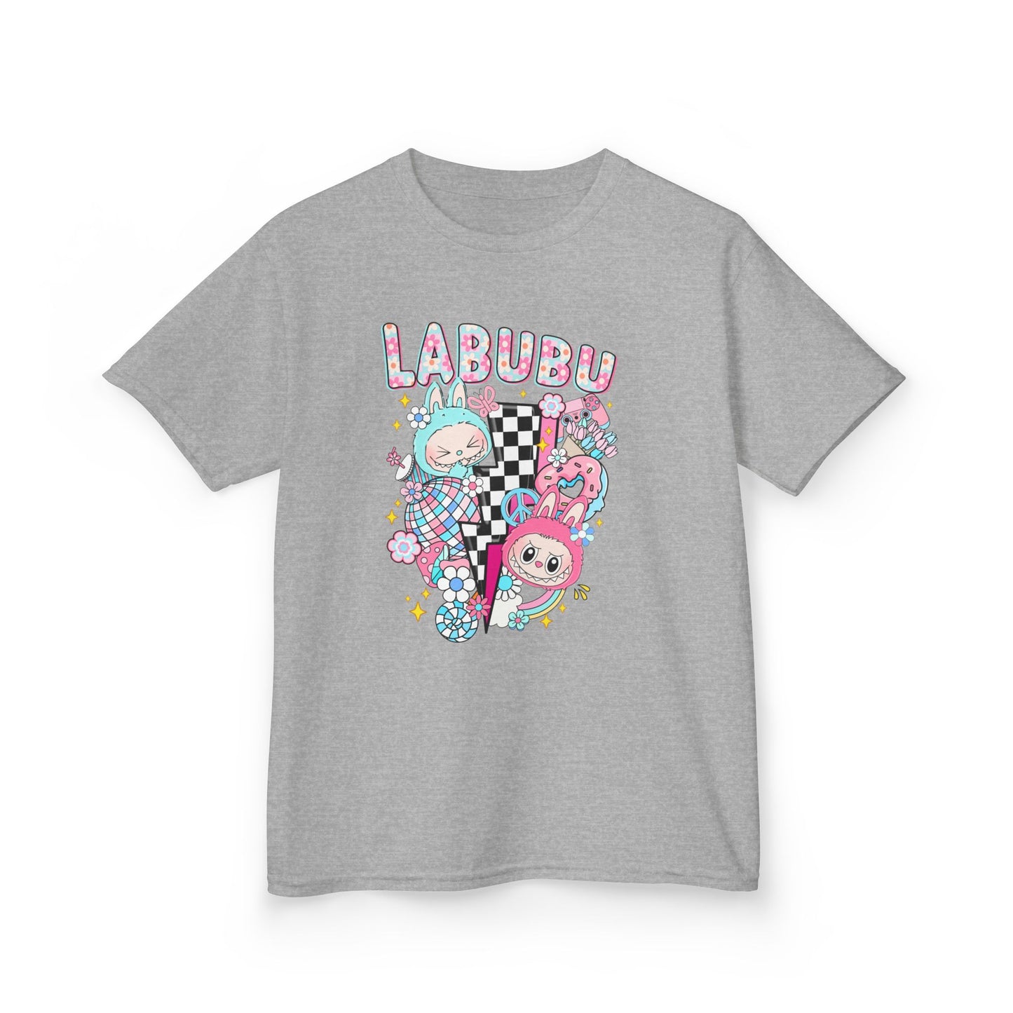 Kids T-Shirt Pastel Labubu and Black and White Design