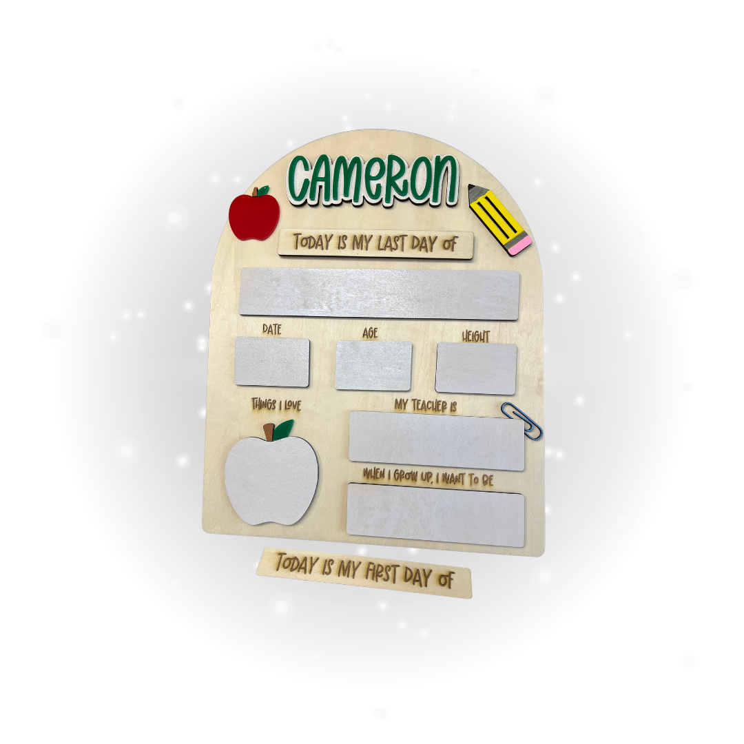📚 Personalized First & Last Day of School Board – Laser Cut & Reusable