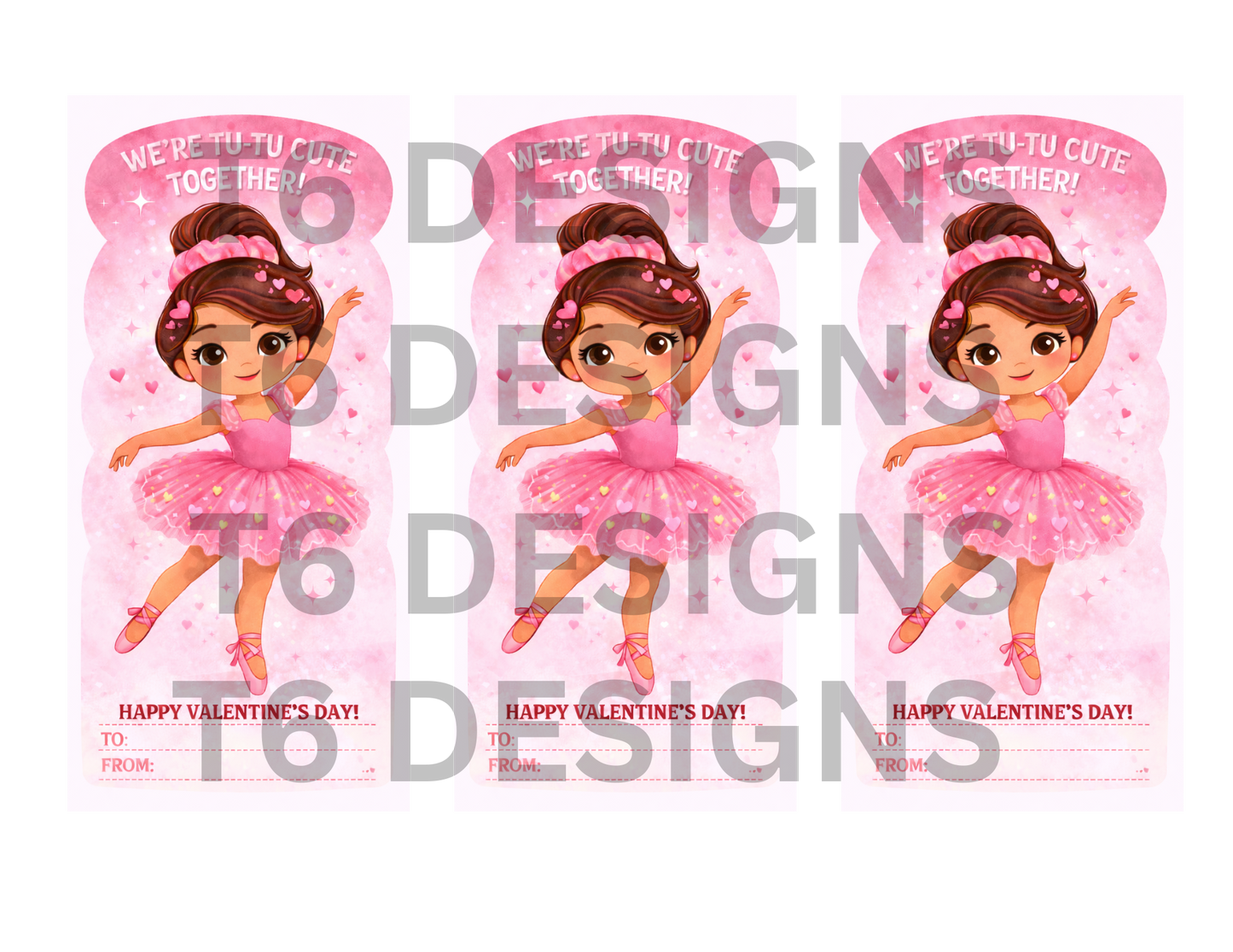 🩰 Ballerina Valentine Party Favor – Digital Download (DIY)
