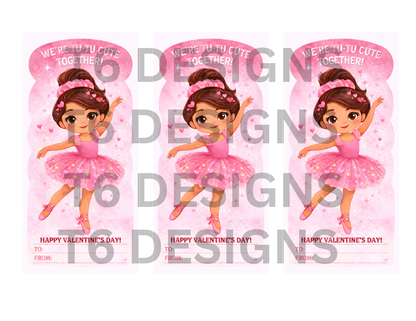 🩰 Ballerina Valentine Party Favor – Digital Download (DIY)