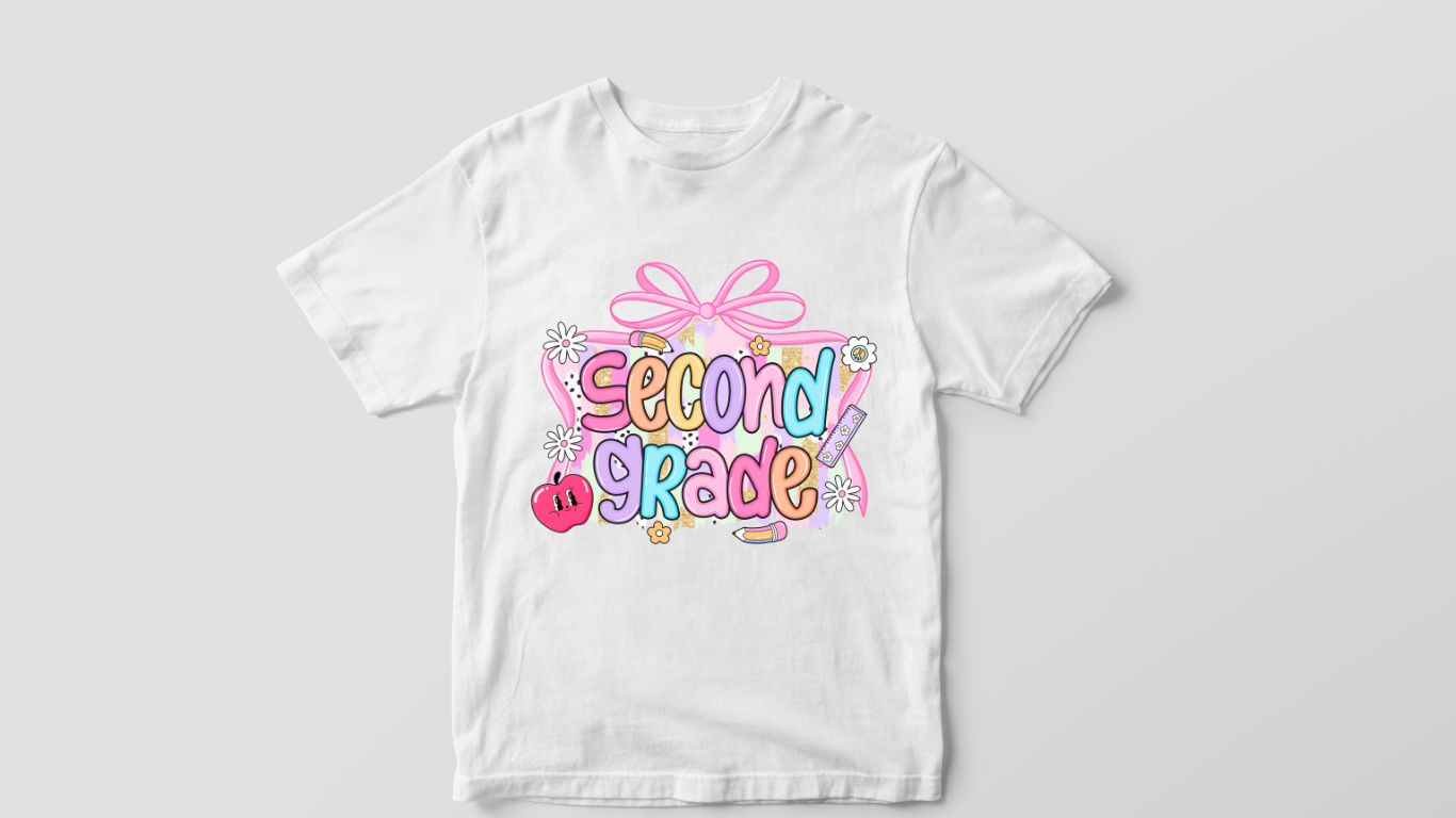 🎀 Girls Pastel Back-to-School Grade Shirts – Pre-K to 6th Grade 🎀
