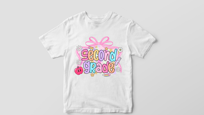 🎀 Girls Pastel Back-to-School Grade Shirts – Pre-K to 6th Grade 🎀