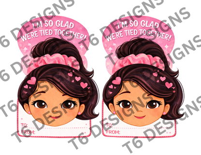 Valentine Hair Scrunchie Party Favor – Digital Download (DIY)