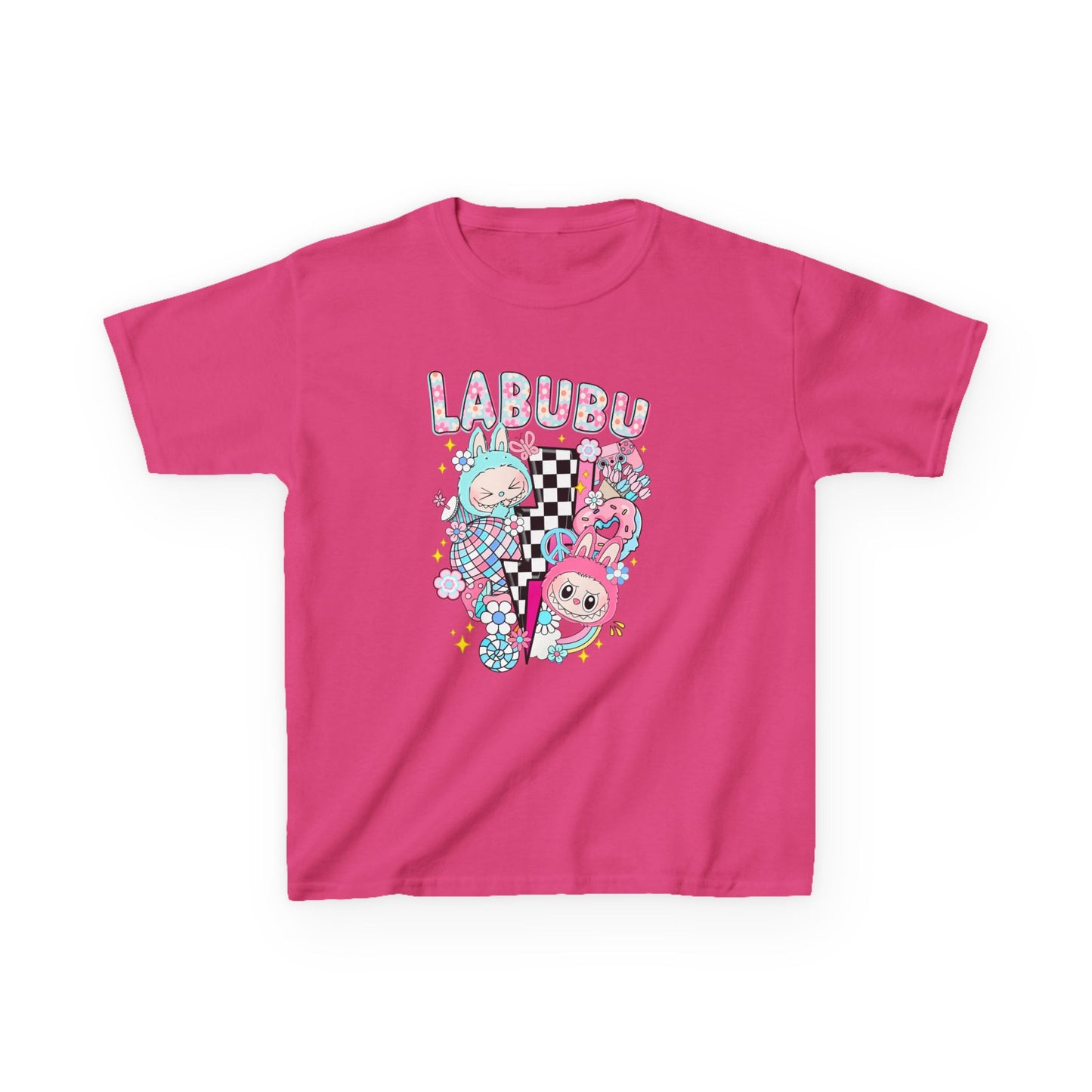 Kids T-Shirt Pastel Labubu and Black and White Design