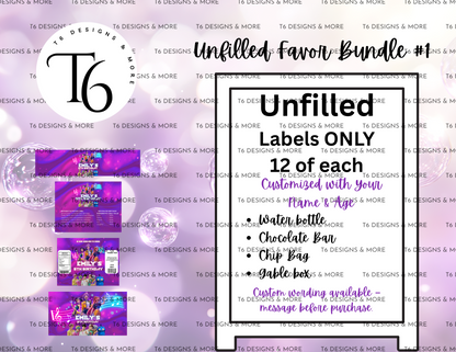 Pop Star Party Favor Labels Bundle #1