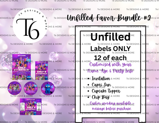 Pop Star Party Favor Labels Bundle #2