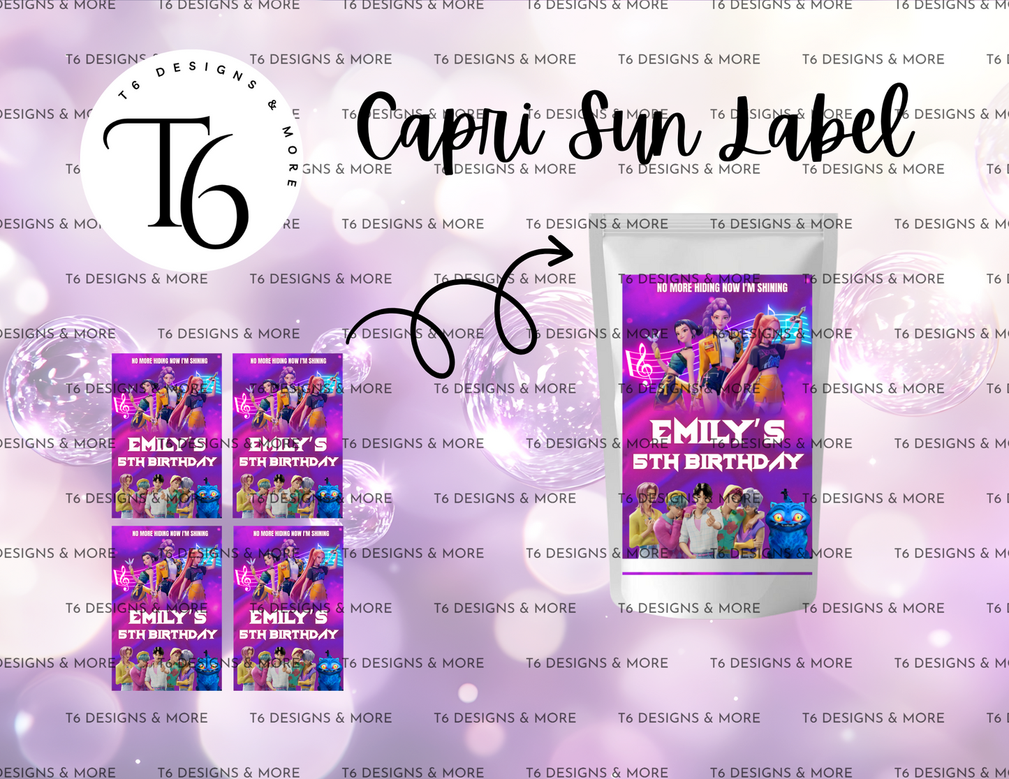 Pop Star Party Favor Labels Bundle #2
