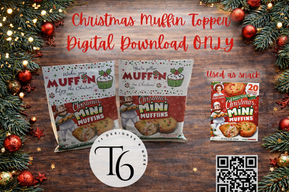 Christmas Muffin Bag Topper Digital Download