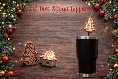 🎄 Little Debbie–Inspired Christmas Tree Straw Toppers