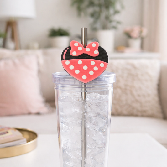 3D Printed Girl Mouse Straw Toppers