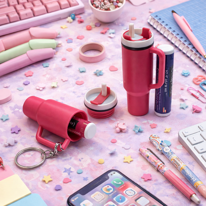 Stanley-Inspired 3D Printed Chapstick Keychain Holder – Travel-Ready, Stylish & Secure