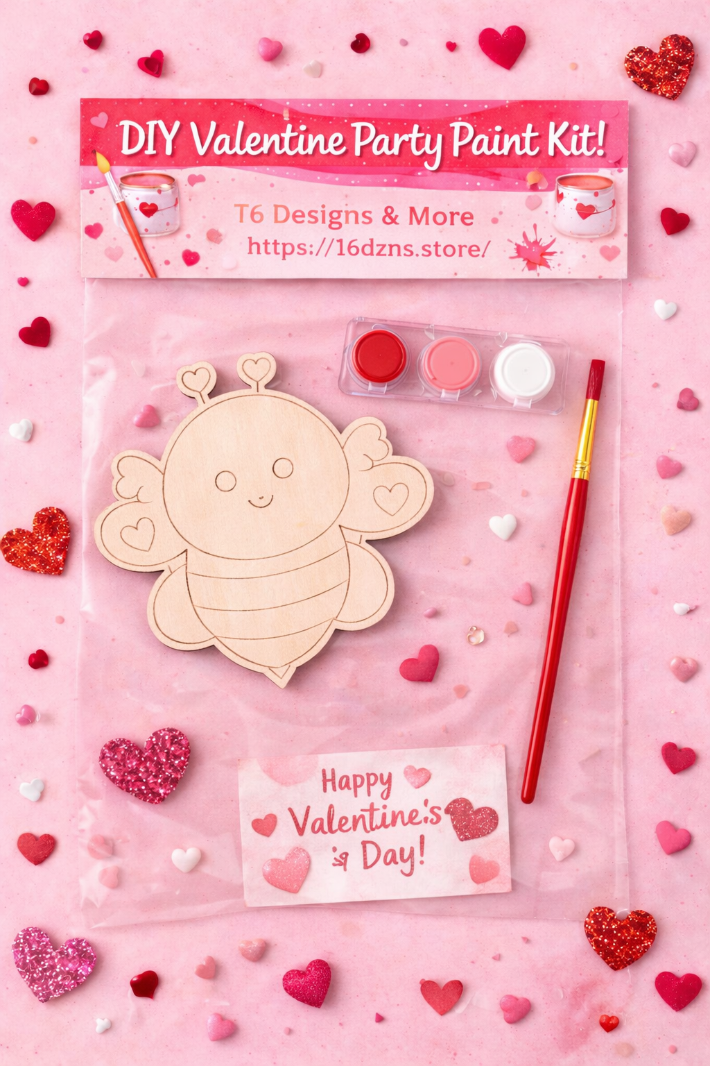 DIY Valentine Paint Kits Classroom Packs