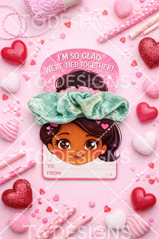 Valentine Hair Scrunchie Party Favor – Digital Download (DIY)