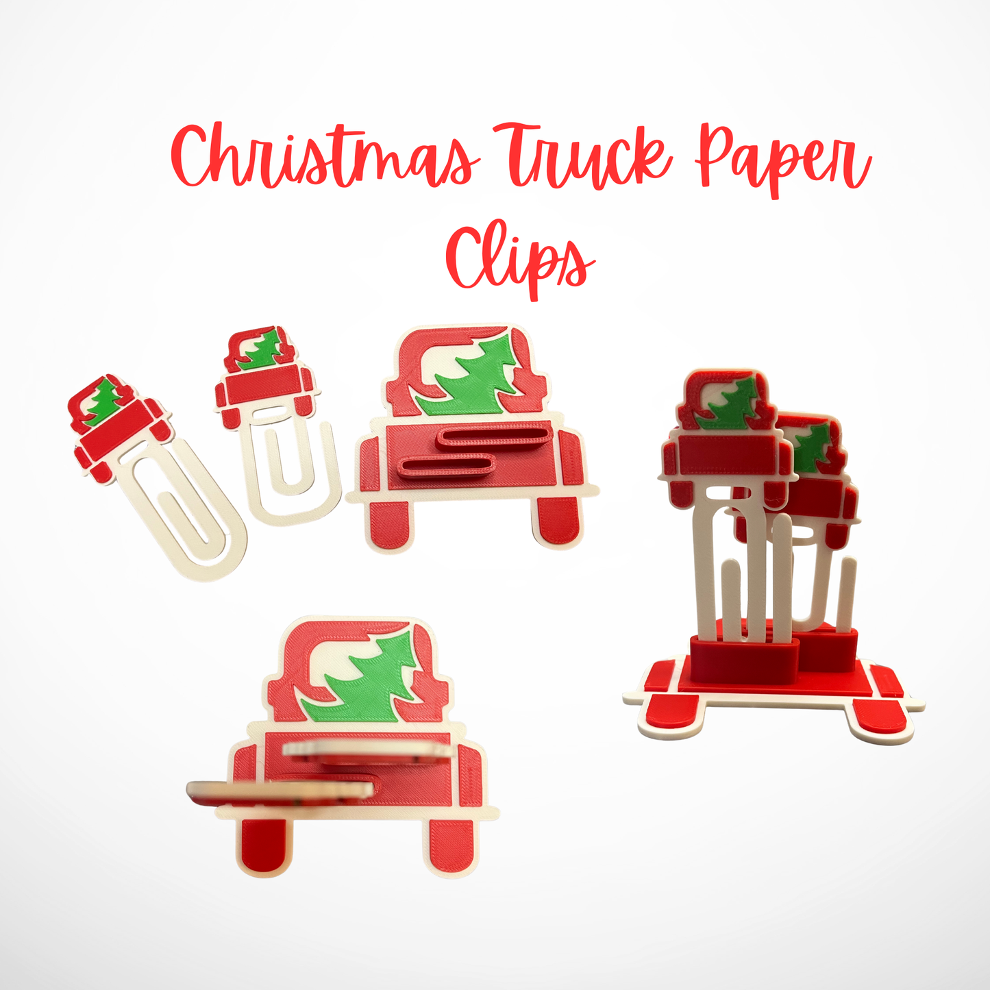 🎄Christmas Truck Paper Clips & Stand