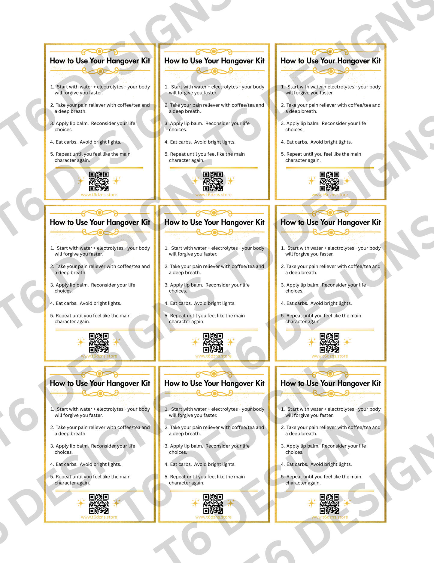 The Morning Fix – 2026 Hangover Kit Party Favor Printable (Digital Download ONLY)