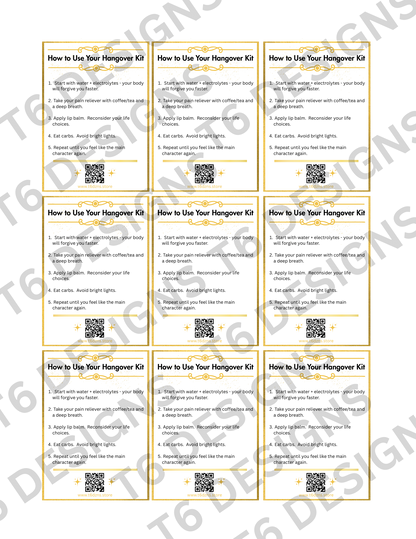 The Morning Fix – 2026 Hangover Kit Party Favor Printable (Digital Download ONLY)