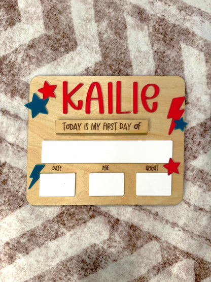 📚 Simple Personalized First & Last Day of School Board