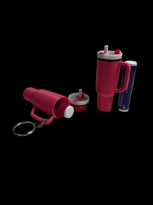 Stanley-Inspired 3D Printed Chapstick Keychain Holder – Travel-Ready, Stylish & Secure