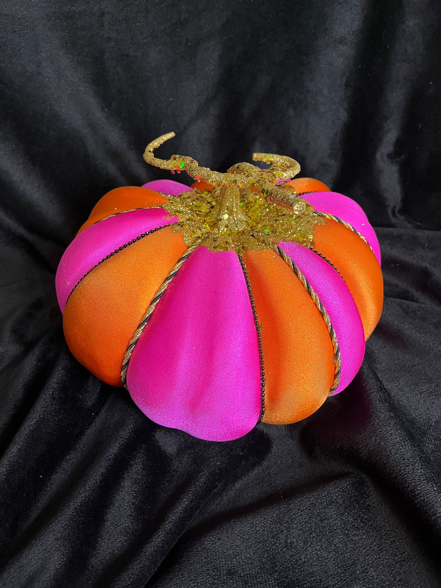 🎃 Hand-Fabricated Hot Pink, Orange & Gold Custom Pumpkins | Fall Décor 🍂