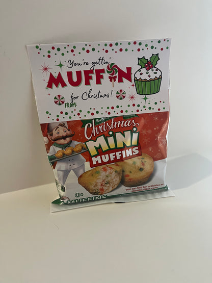 Christmas Muffin Bag Topper Digital Download