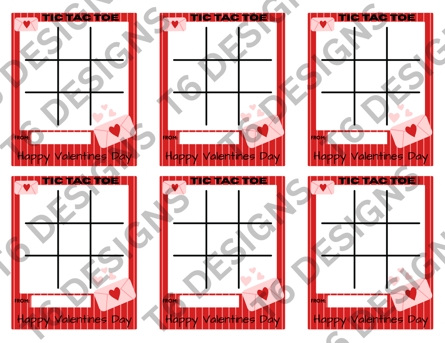 Tic Tac Toe Valentine Digital Download