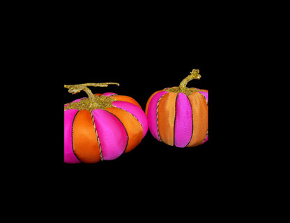 🎃 Hand-Fabricated Hot Pink, Orange & Gold Custom Pumpkins | Fall Décor 🍂