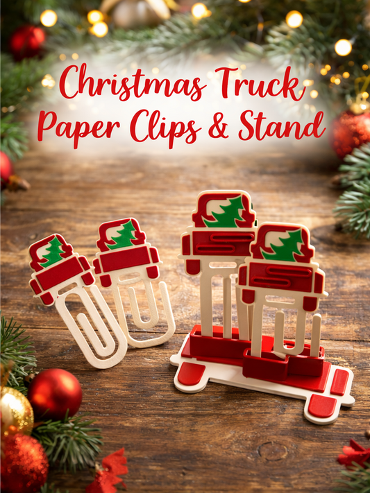 🎄Christmas Truck Paper Clips & Stand